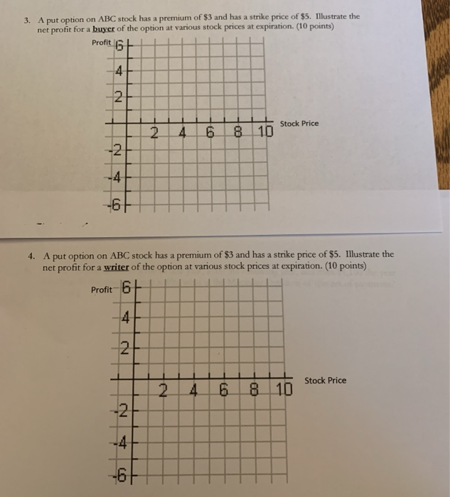  please show all work 3. A put option on ABC stock