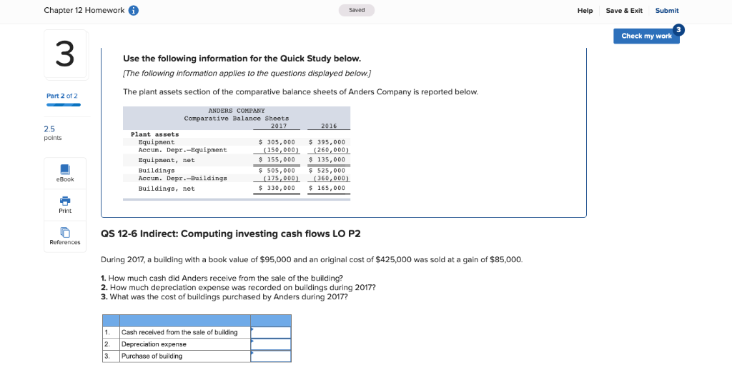  1 Chapter 12 Homework 6 Saved Help Save & Exit Submit