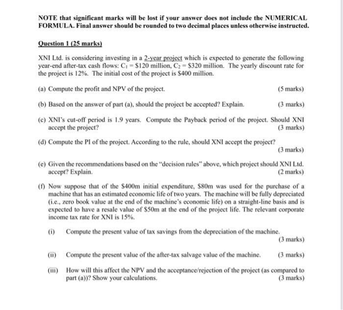  NOTE that significant marks will be lost if your answer does