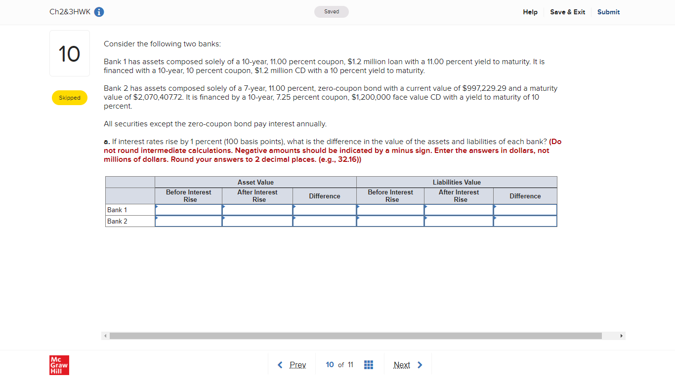 Ch2&3HWK Saved Help Save & Exit Submit Consider the following two