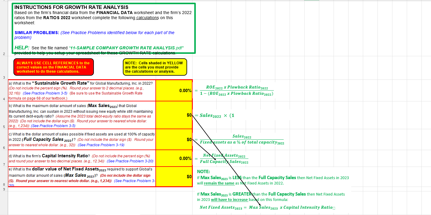 firm's financial data from the FINANCIAL DATA worksheet and the firm's 2022