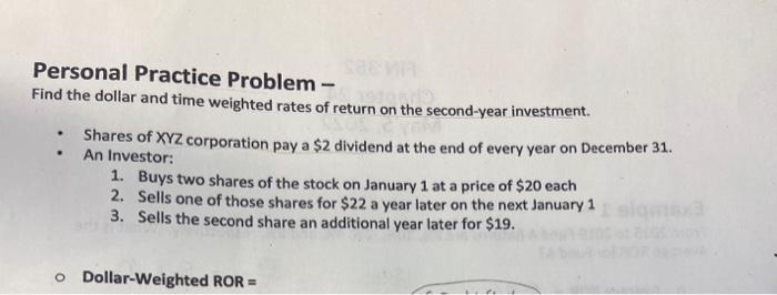 how can i calculate the dollar weighted average using a financial calculator