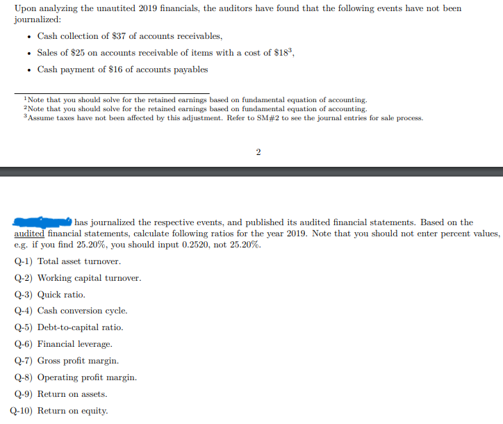 financial statements for the year-end 2018 in Table 1. Table 1: Auditied