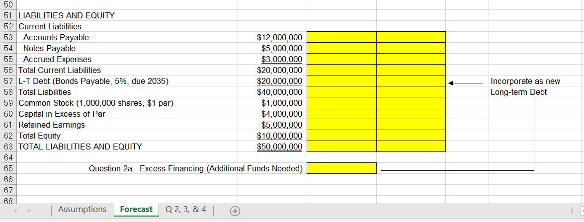 Corporation. The company's 2018 financial statements are shown below. Base your forecast