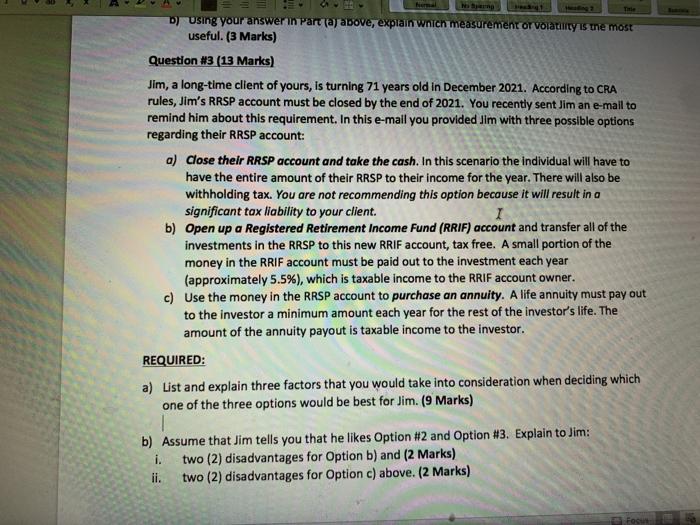  huma Tie D) Using your answer in Part (@) above, explain