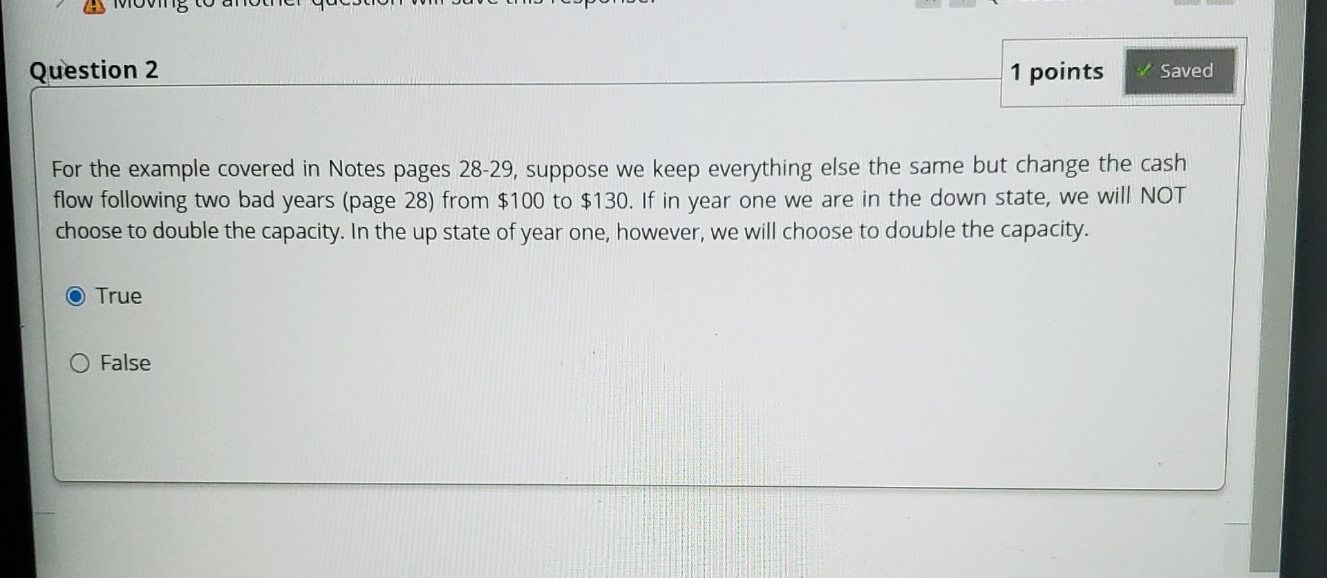 building it is $140 million. The cash flows from the plant are