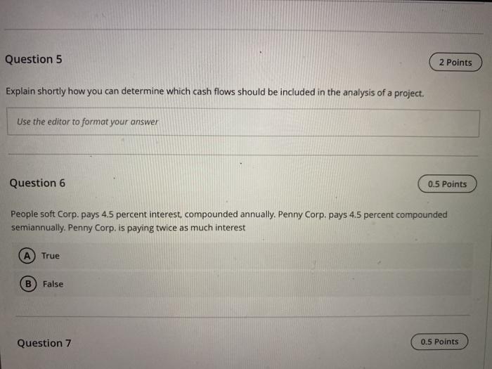  Question 5 2 Points Explain shortly how you can determine which