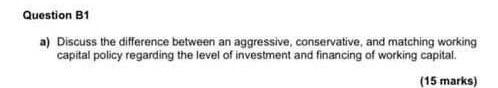  Question B1 a) Discuss the difference between an aggressive, conservative, and