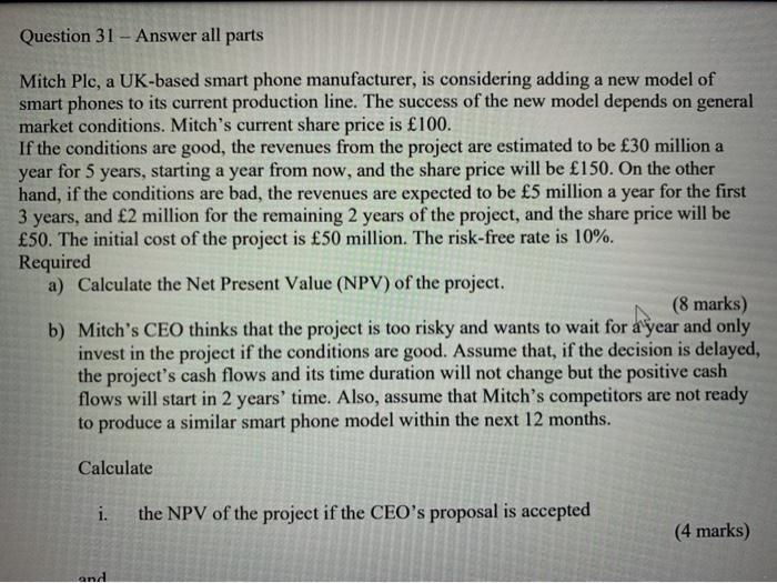  this is the whole question i got Question 31 - Answer