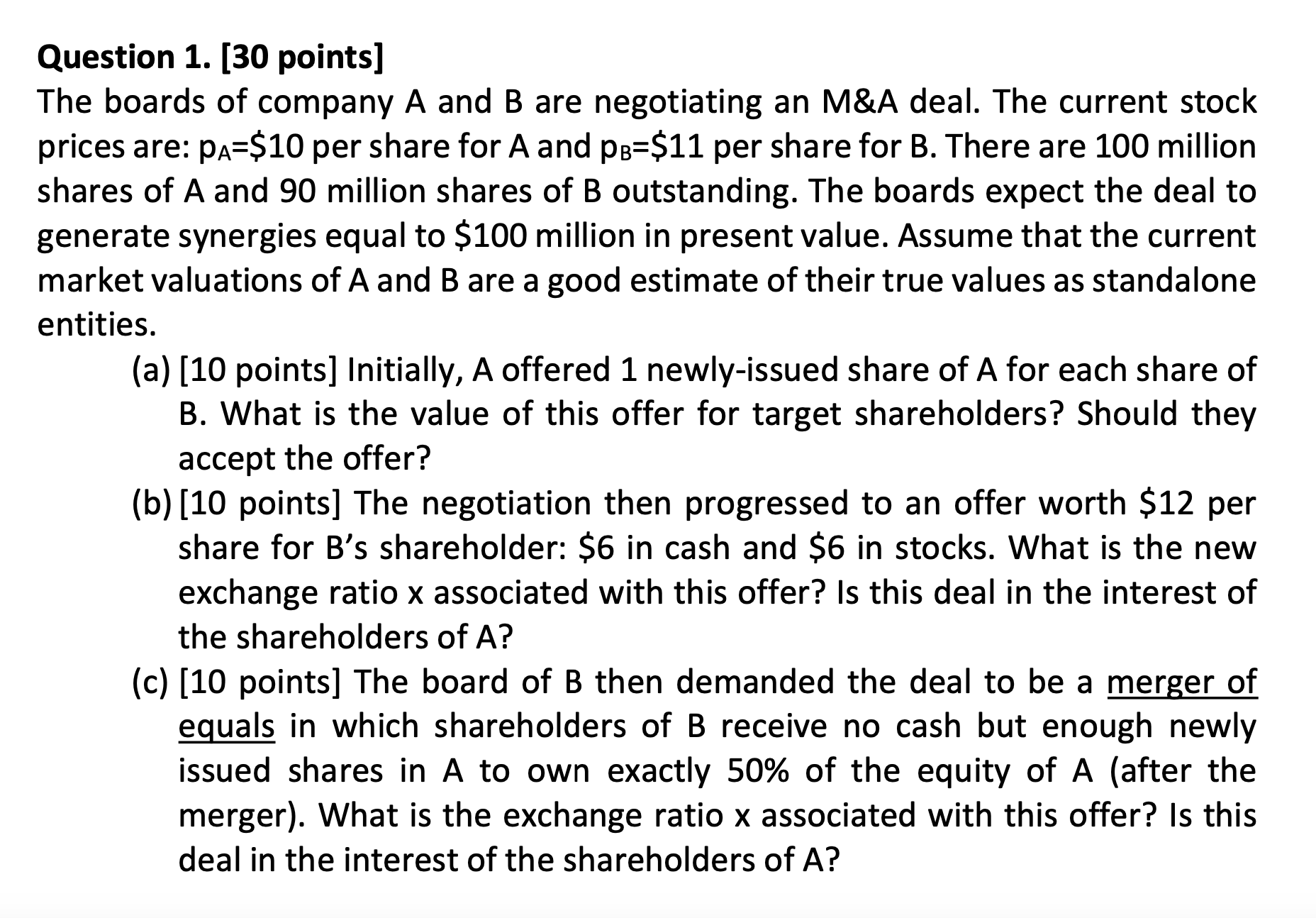  Question 1.[Answer all parts showing all work, refrence formulas and solutions