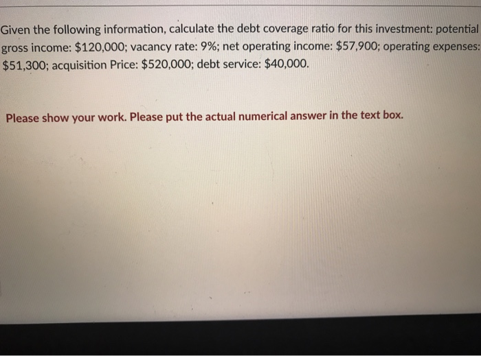  Can you show your work in excel please Given the following