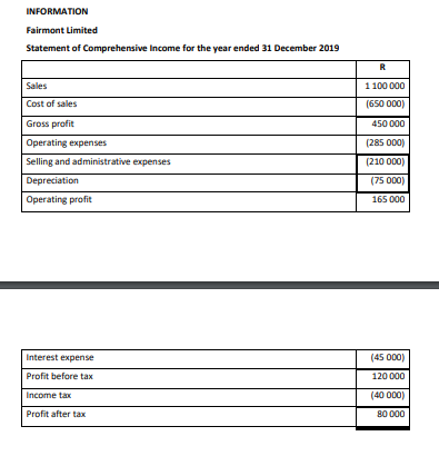 31 December 2019. Use the following format as a guide. (Commence with