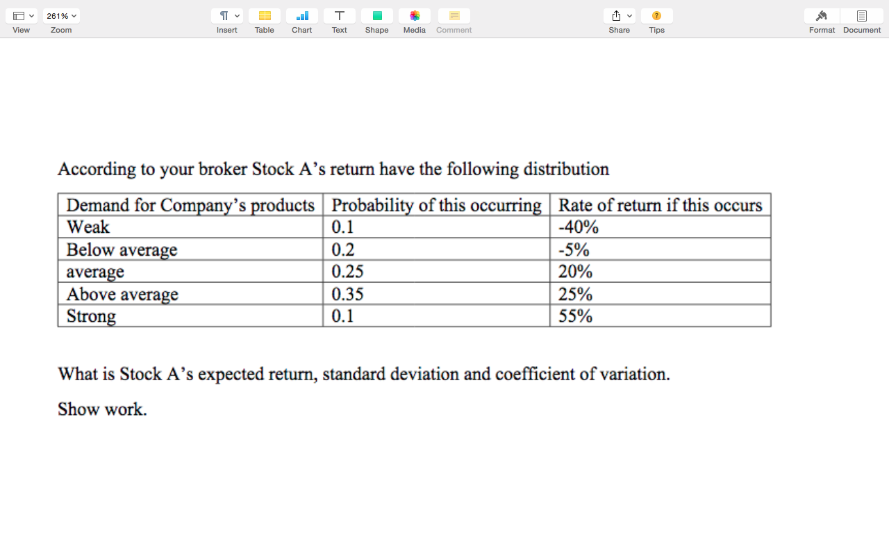  261% 1 View Zoom Insert Table Chart Text Shape Media Comment