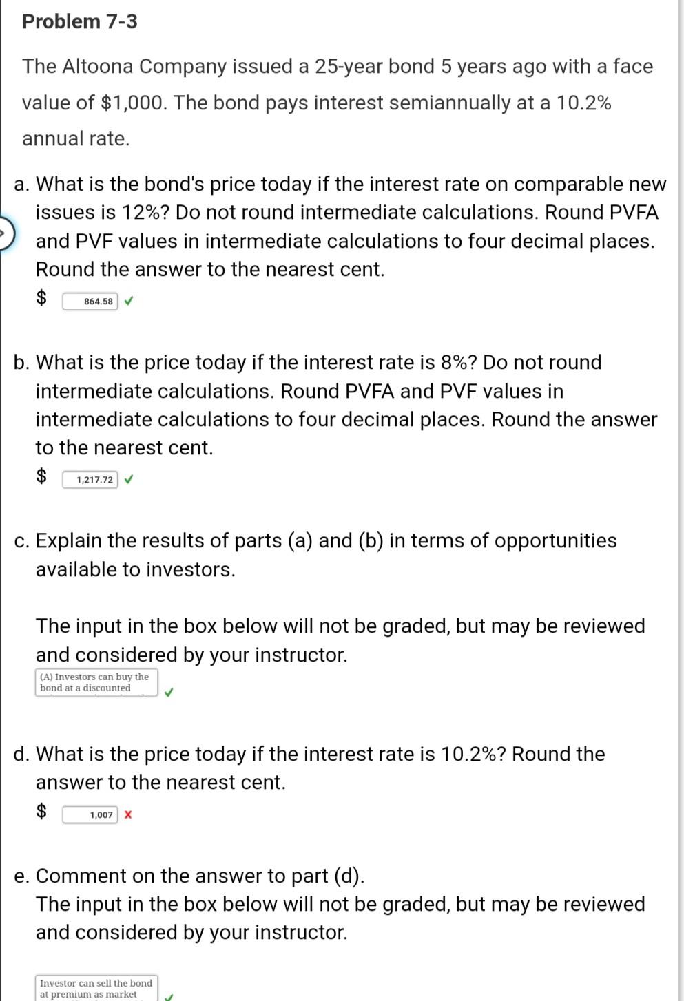 **I only need D please.Also the answer is NOT 1000** Problem 7-3