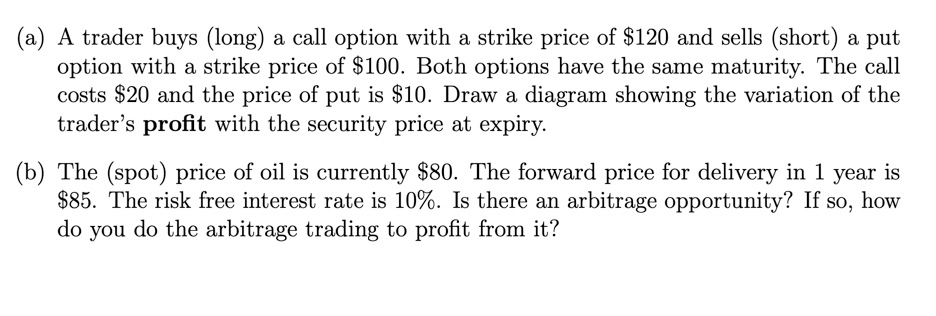  (a) A trader buys (long) a call option with a strike