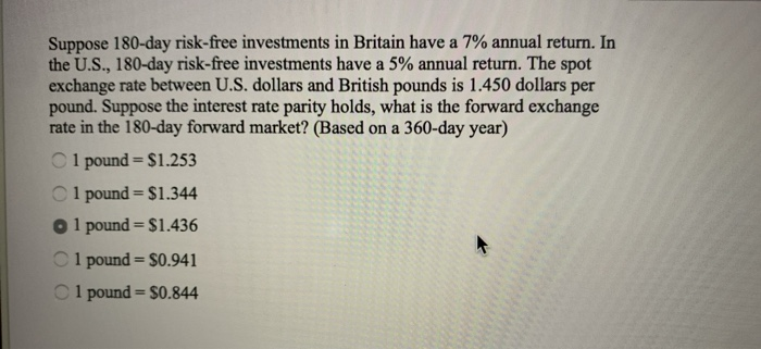 QUESTION 18 10 points Use information in Question 17. The observed forward