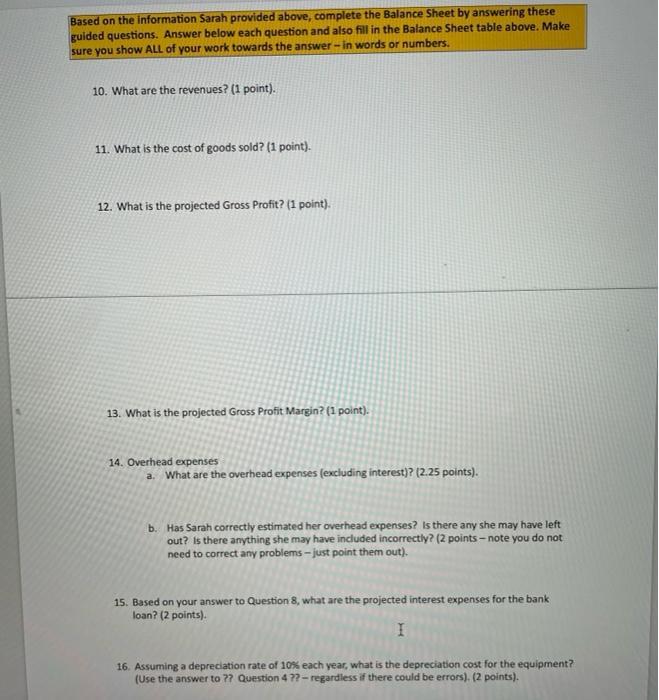 start her new business, Fit Forward. She needs to a) determine how