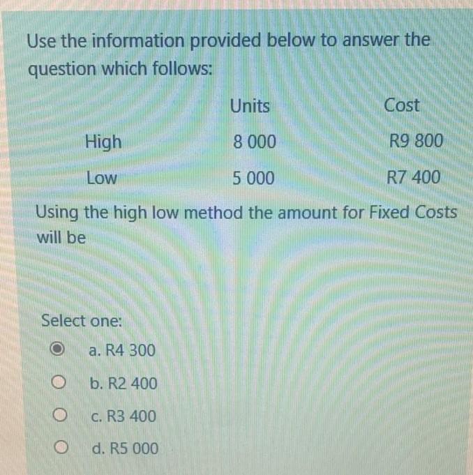 Use the information provided below to answer the question which follows: