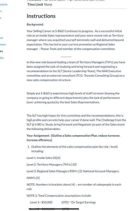 capestone sales pitch ssions Time Limit None 5 Instructions Background: Your Selling