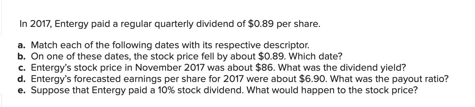  Answers for the PART C,D and E are needed. In 2017