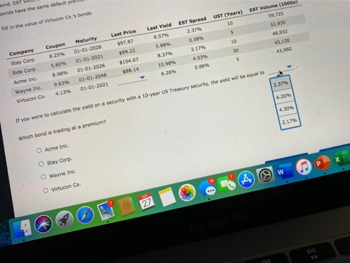 and the coupon rates in the column Coupon The Last Price and