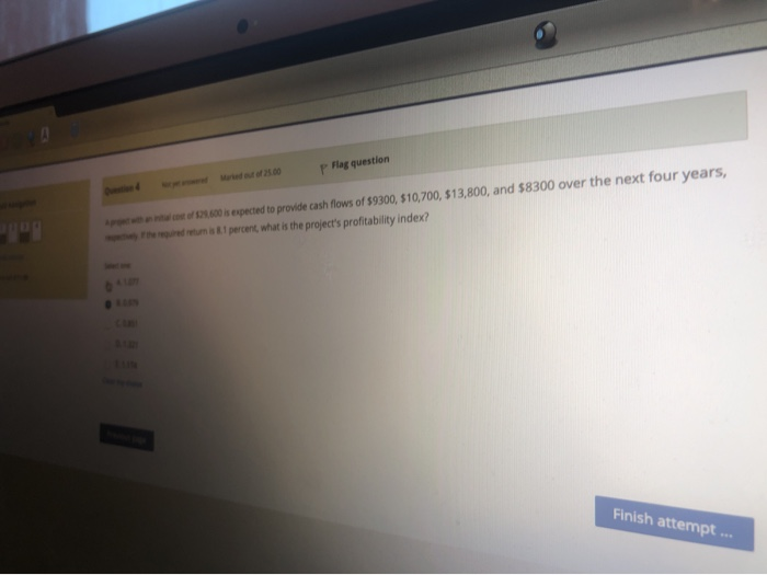  P Flag question .600 is expected to provide cash flows of