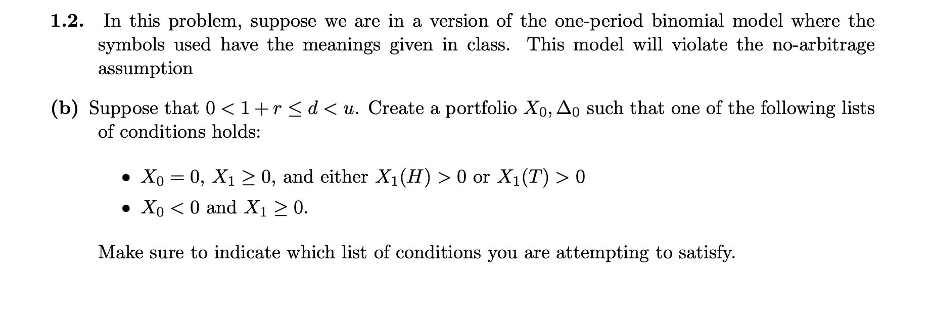  1.2. In this problem, suppose we are in a version of