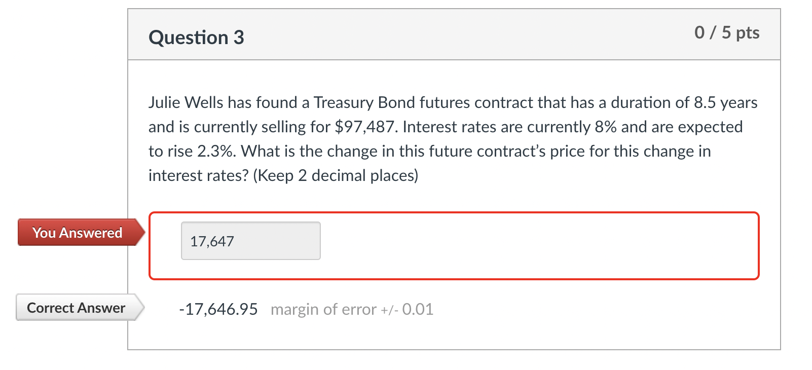 Question 3 0 / 5 pts Julie Wells has found a