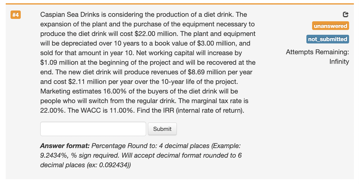 Please explain equations used, without using excel cells. Thank you! #4 unanswered