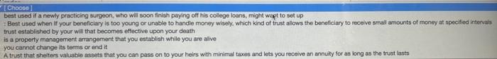 of trust. Irrevocable [Choose] Grantor retained annuity trust [Choose ] Disclaimer trust
