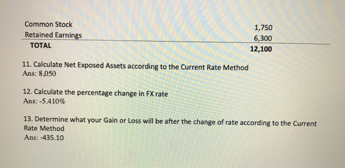 Rate Before Change Spot Rate After Change Inventory Rate Equity Rate PPE