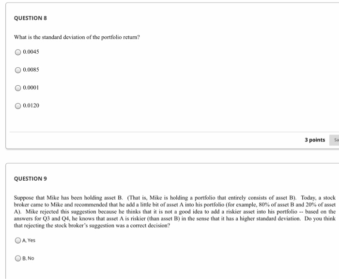 diversification. Assume that there are two assets (A and B) and there
