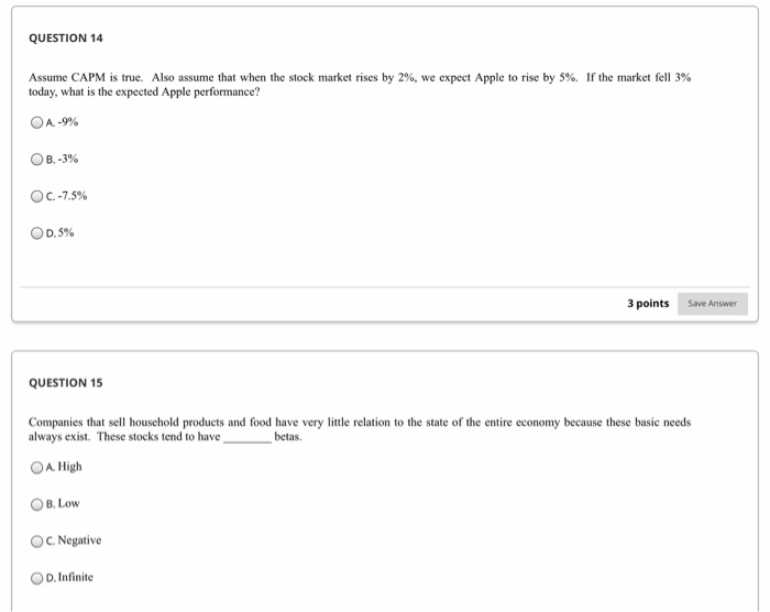 on assets A and B in the four possible scenarios. Scenario Probability