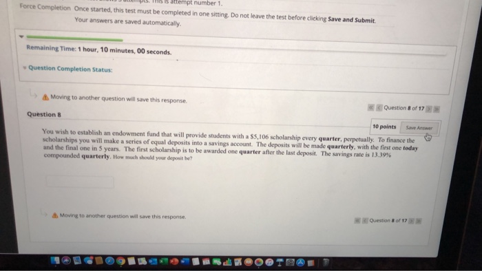  J . This is attempt number 1 Force Completion Once started,