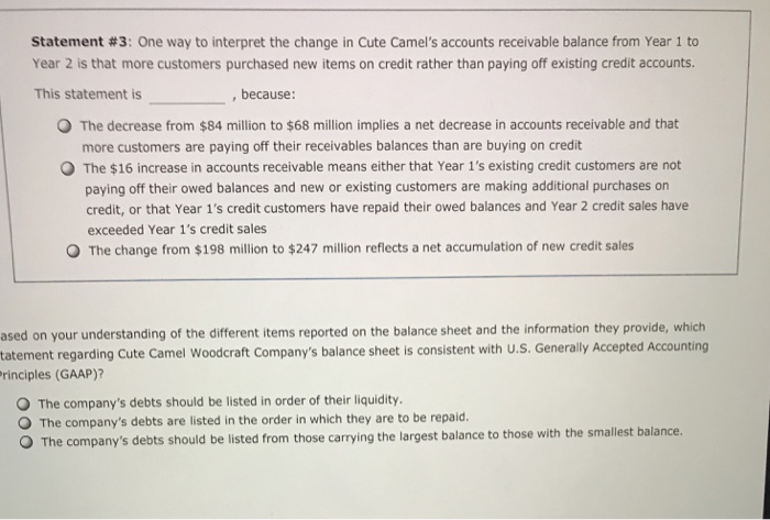 information given the balance sheet and other financial statements to make several