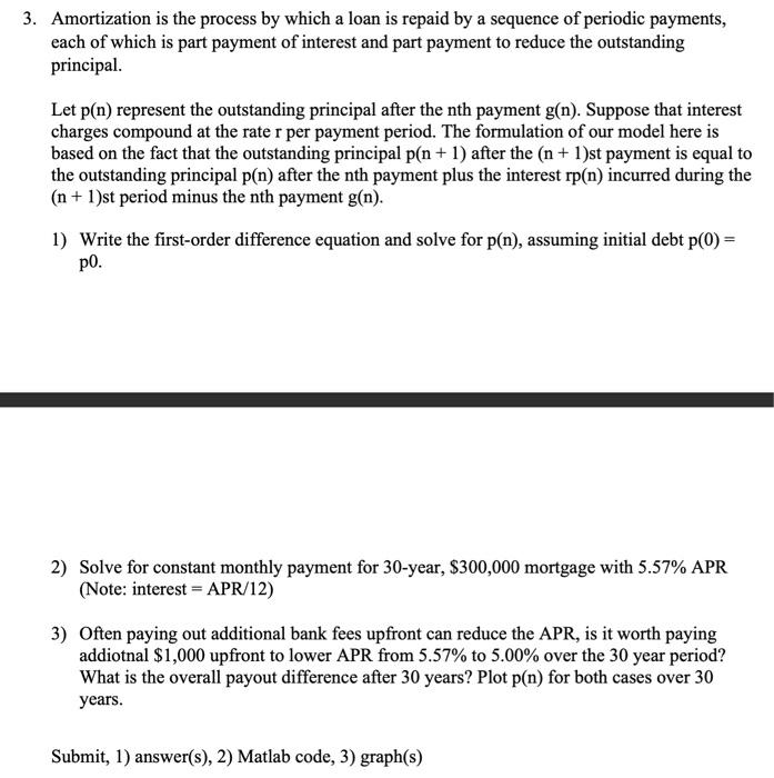  3. Amortization is the process by which a loan is repaid