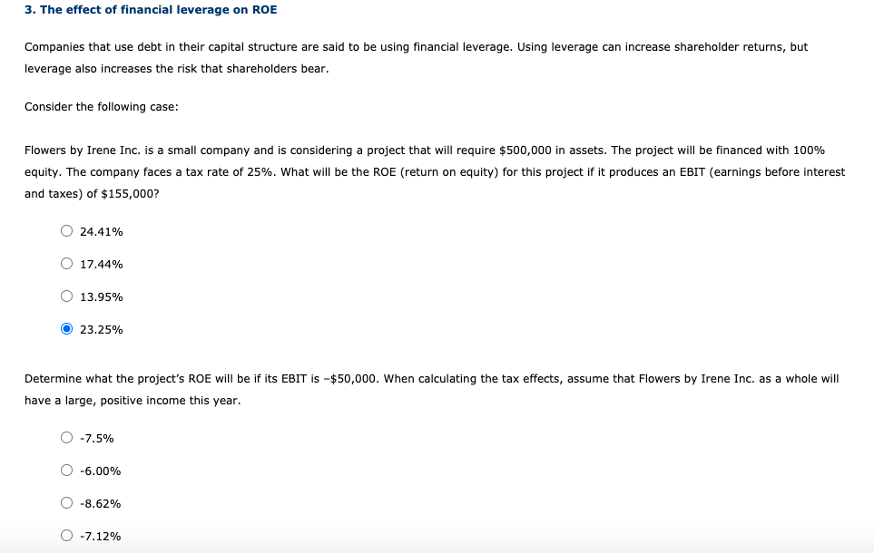 by Irene Inc. is also considering financing the project with 50% equity