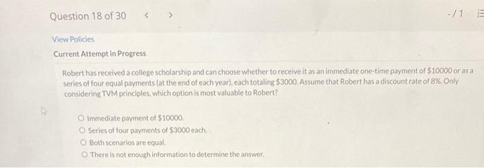  Question 18 of 30