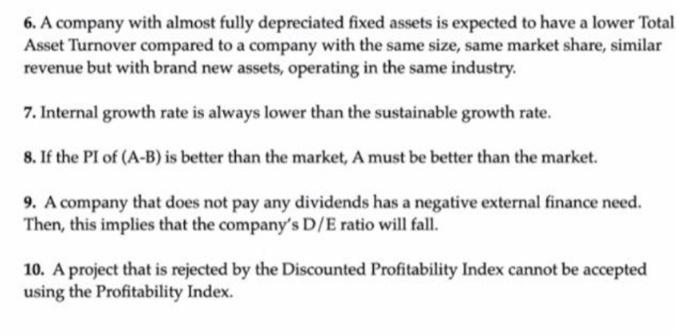 true or false questions please answer with an explanation ik really confused