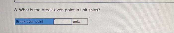 income statement based on a sales volume of 1,000 units (the relevant