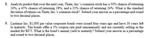 your understanding on the applications of the risk and return concepts and