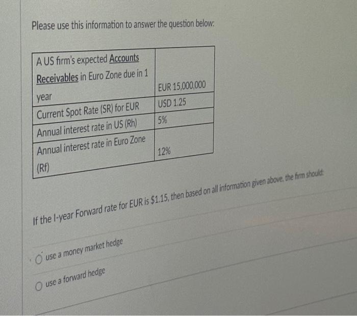  Please use this information to answer the question below: If the