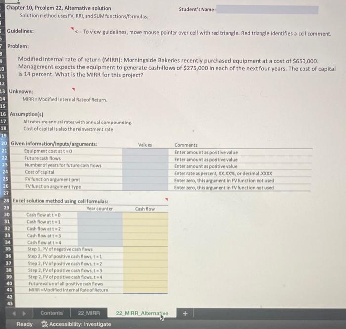 17 percent. What is the MIRR for this project? (Round intermediate colculations