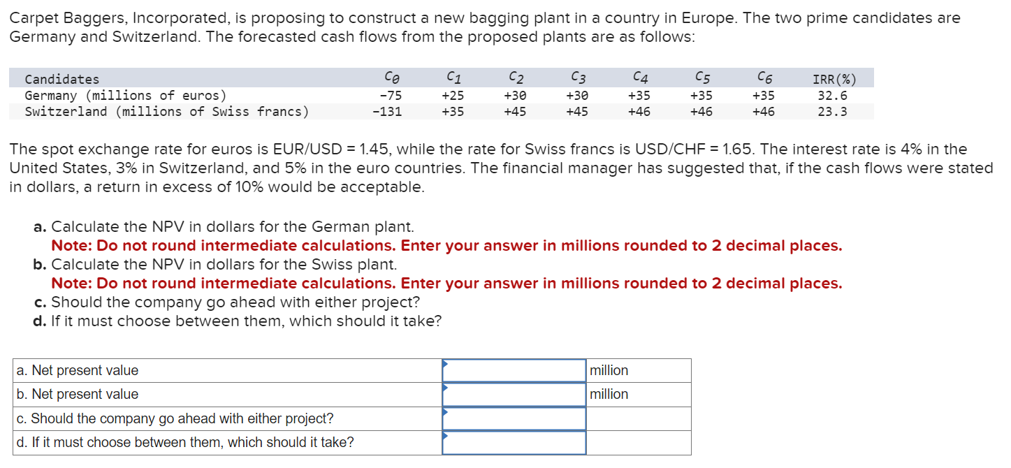 Carpet Baggers, Incorporated, is proposing to construct a new bagging plant