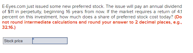 E-Eyes.com just issued some new preferred stock. The issue will pay
