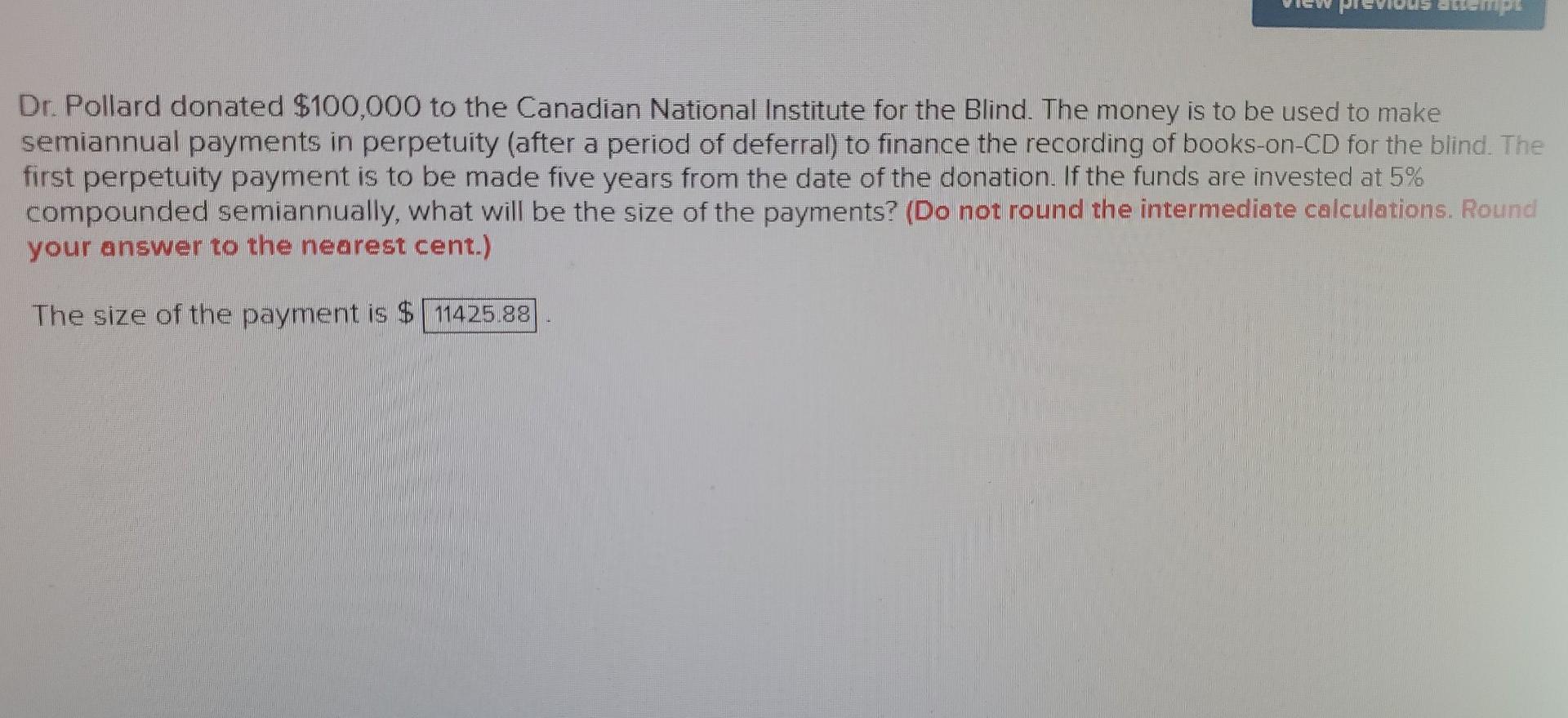 needs solution and formula please Dr. Pollard donated $100,000 to the