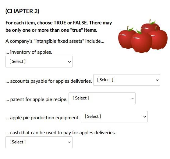 Pls state if it's T/F (CHAPTER 2) For each item, choose TRUE