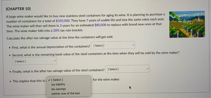  please help and i will rate (CHAPTER 10) A large wine