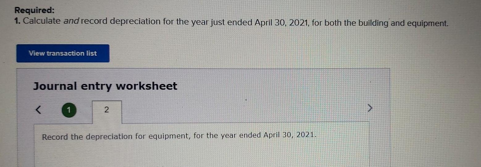 2020 Property, plant and equipment: Land Building1 Less: Accumulated depreciation Equipment Less: