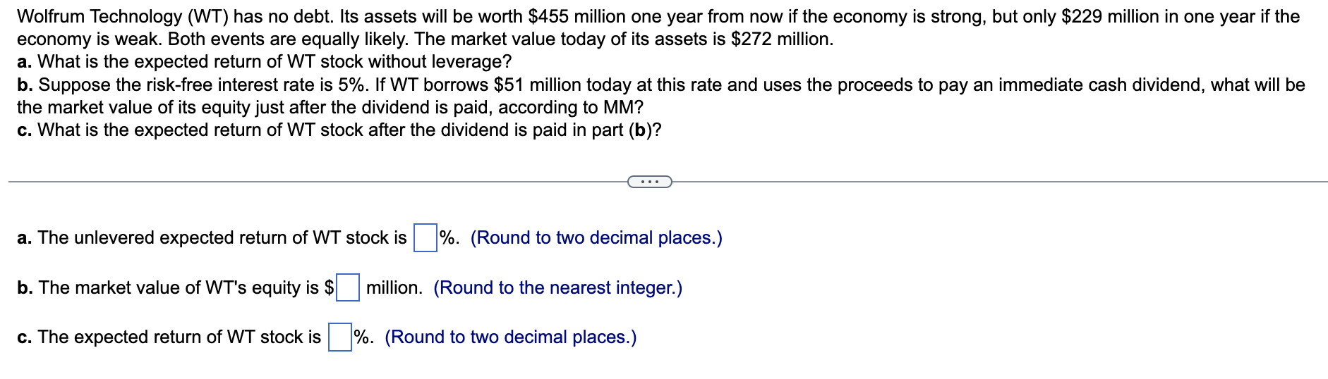  Wolfrum Technology (WT) has no debt. Its assets will be worth
